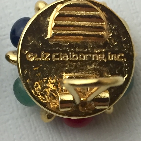 Classy Liz Claiborne Beaded Clip On Earrings - Picture 6 of 8